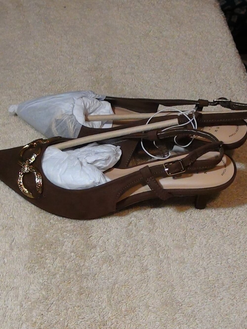 Women Tabitha Oversized Chain Sling Back Heels Shoes A New Day Size 8 Brown